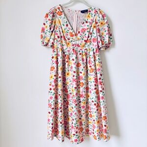Kate Spade Floral V-Neck Midi Dress